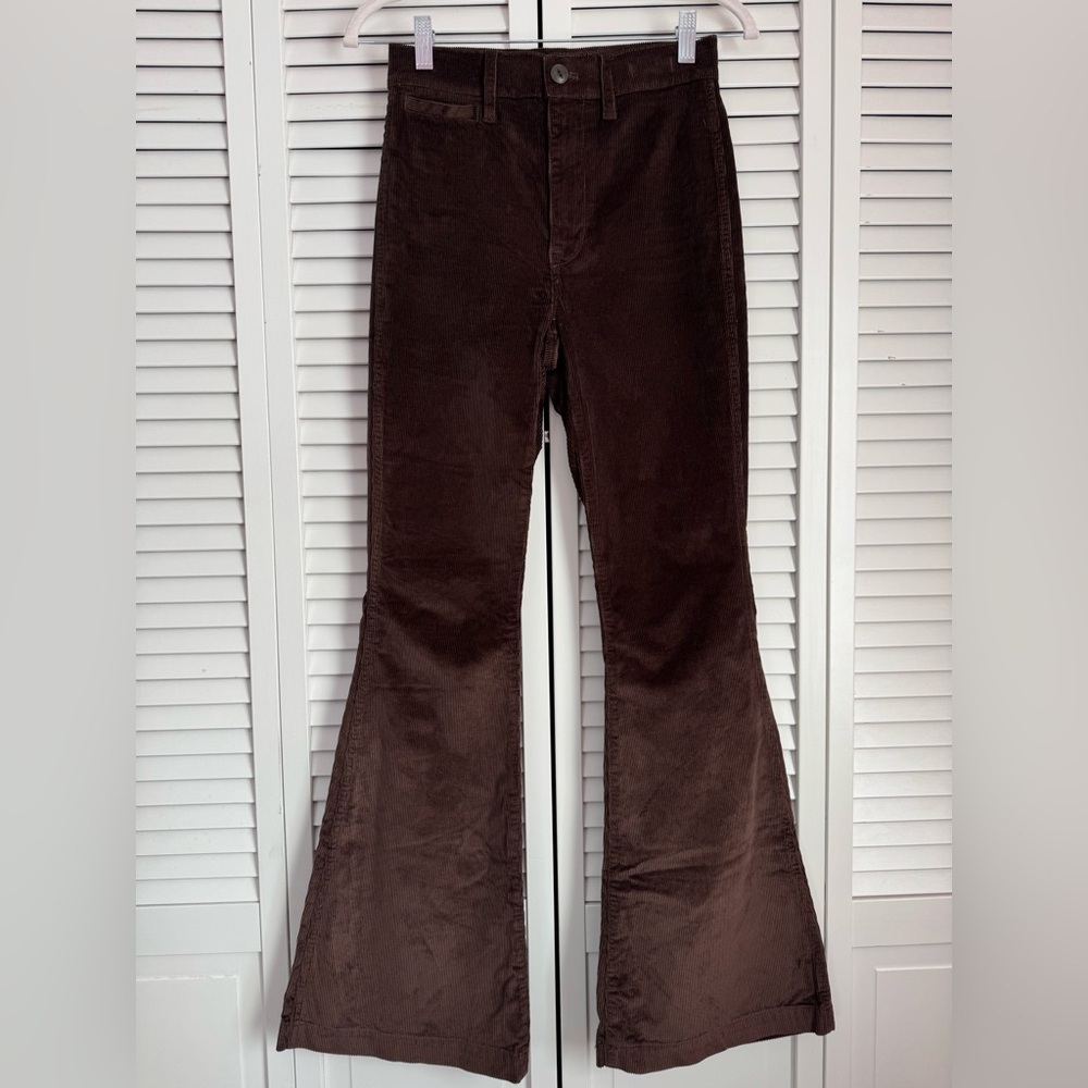 Madewell The Perfect Vintage Flare Corduroy Pants Brown Retro Boho Size 24 - Picture 3 of 9
